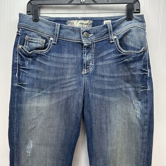 BKE Jeans 29 Bootcut Harper Blue Denim Womens Distress Western Cowboy Rodeo - Picture 3 of 13